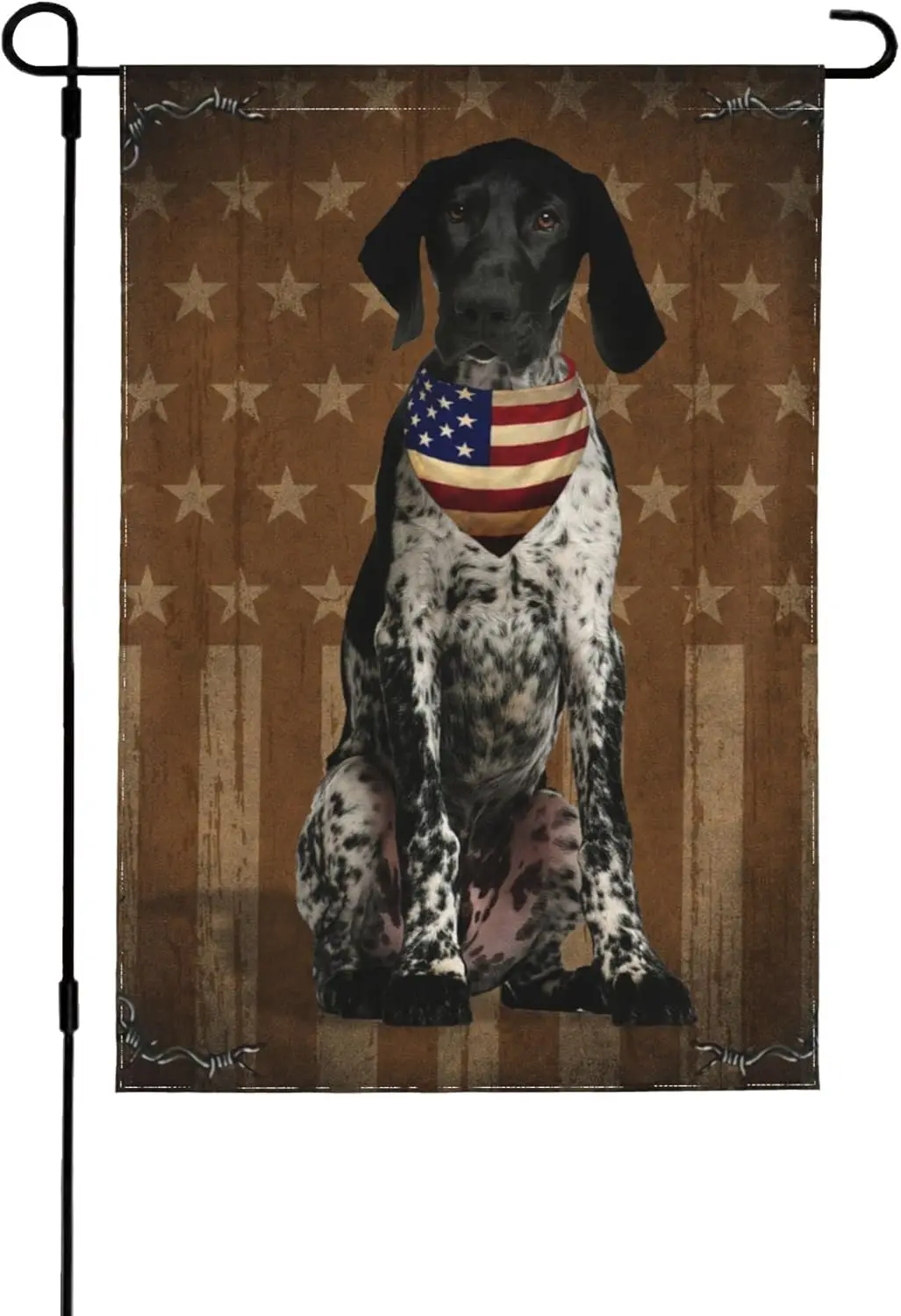 Wooden American Flag Vintage Patriotic German Shorthaired Pointer Dog Retro Garden Flag House Flag Spring Welcome Garden Flags D