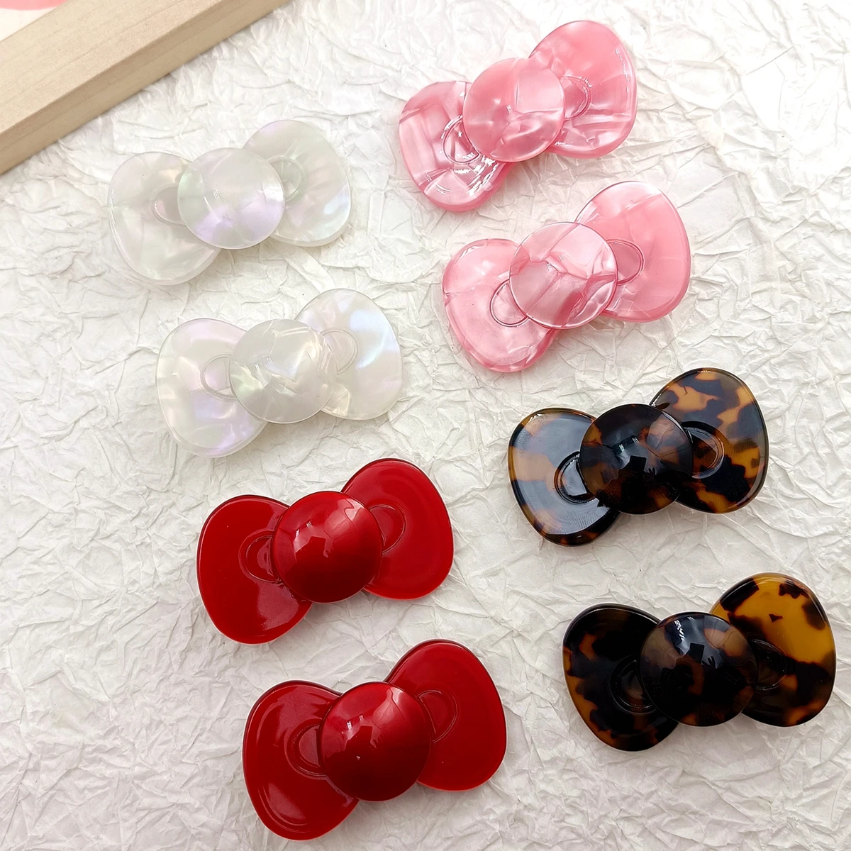 2 Stück Süße Rot-Rosa Leoparden-Schleifenhaarspangen für Mädchen und Frauen, Haarklammern, Seitenclips, Kopfschmuck, Haaraccessoires – Detail 1