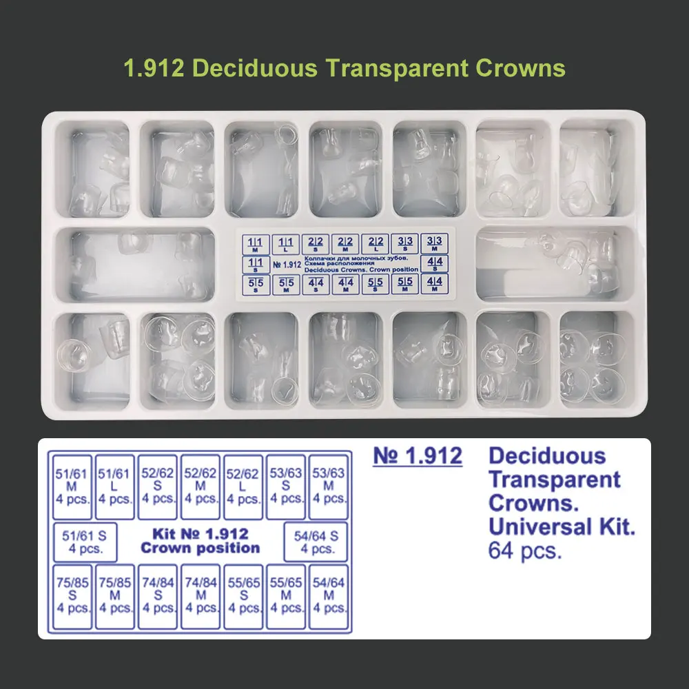 

Dental Children Deciduous Transparent Crowns 1.912 Posterior and Anterior Teeth Adult Dental Crowns 1.911 1.910 Russia