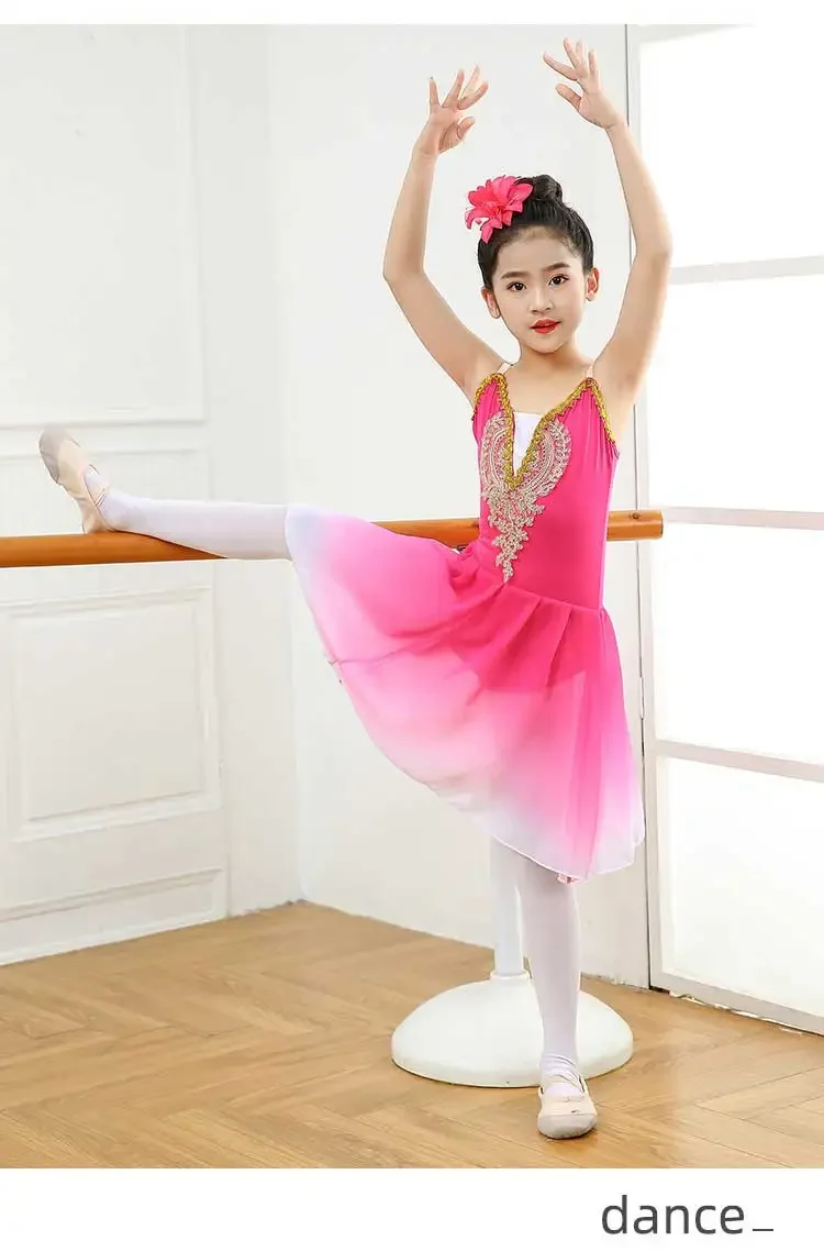 Children\'s Performance Clothes Ballet Skirt Practicing Clothes Fluffy Skirt Girls\' Performance Clothes Sky Blue Princess Skirt