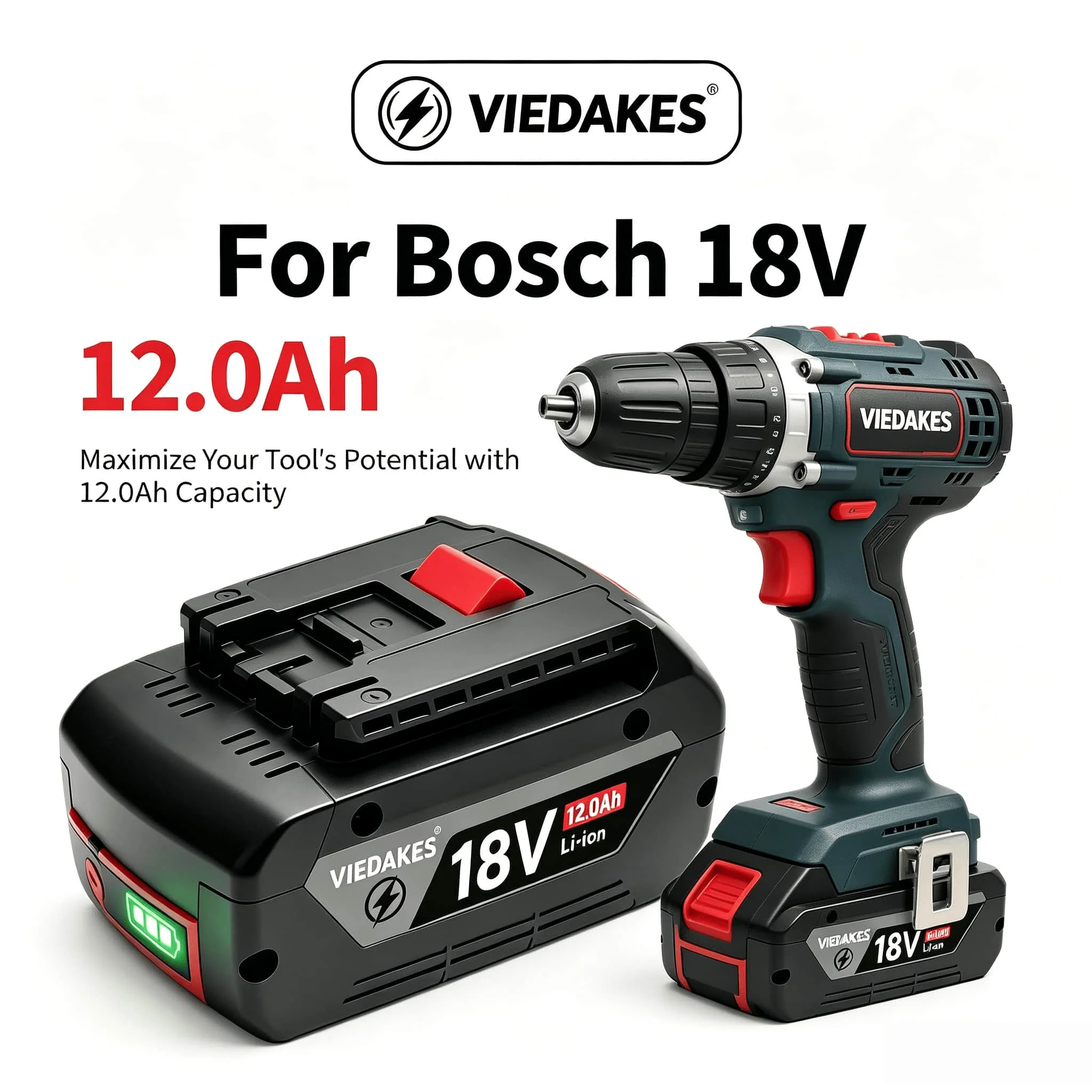 

For Bosch 18V Durable Battery 10.0Ah 12.0Ah GBA18V4.0 Compatible GWS18V GDR18V Angle Grinder Matching Pack 보쉬 내구성 강화 배터리