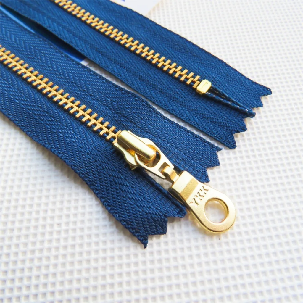 

No. 3 YKK Metal Gold And Copper Closed Zipper ● Dark Blue ● 15-30cm Down Jacket Jacket Pocket Handmade Bag Shoes