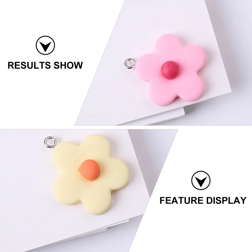 

30pcs Colorful Flower Accessories Craft Beads Pearl Jewelry Metal Earring Charms Necklace Making Diy Resin Pendant Bracelets