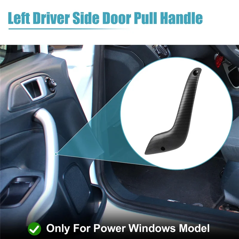 

NEW-Interior Door Pull Handle Car Accessories ABS For Ford Fiesta 2011-2020 G2BZ-5823943-JA D2BB-A23943-CA35B8,Left