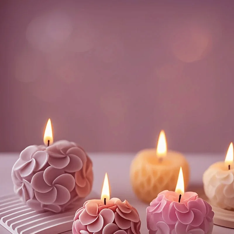 

Силиконовая форма для свечей в виде вращающегося цветочного шара, для творчества, мыла, гипса, смолы, изготовления свечей