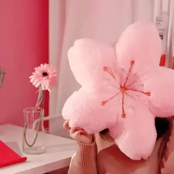 Polštář s růžovými třešňovými okvětními lístky, dívčí ložnice, obývací pokoj, dekorace, arkýřové okno, podlahový sedák, plyšový tatami s motivem třešňového květu 8 nejlepší prodej Korejský podlahový polštář - №7