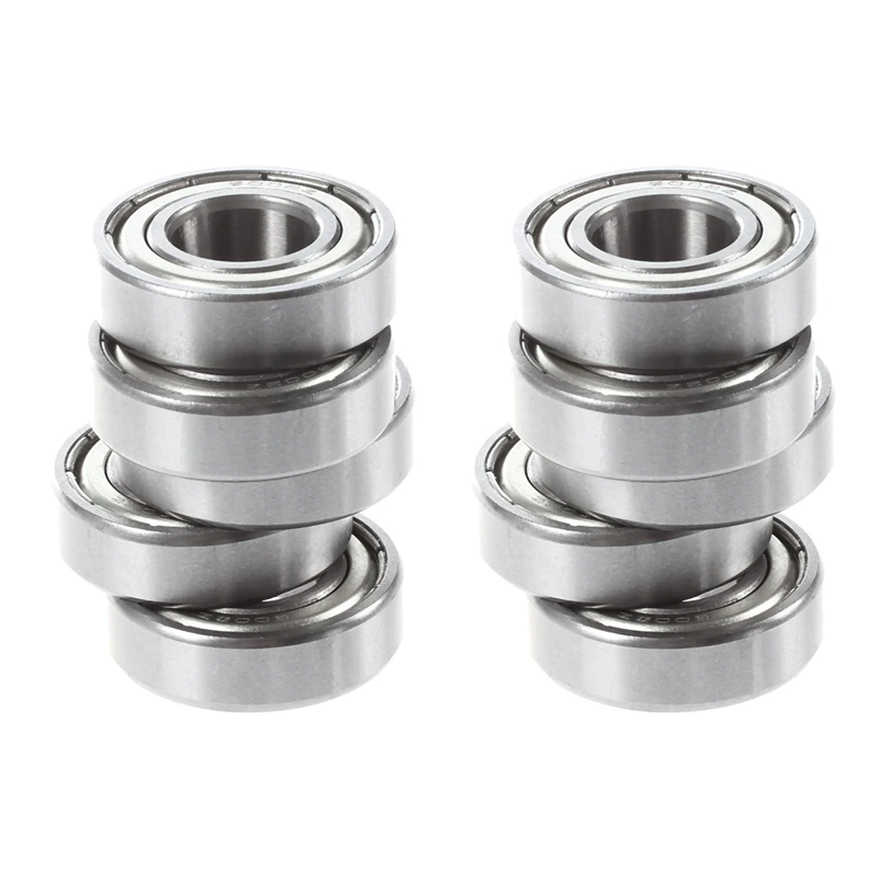 

6002Z 15 X 32 X 9 Mm Shielded Metal Ball Bearings 10 Pcs, Silver