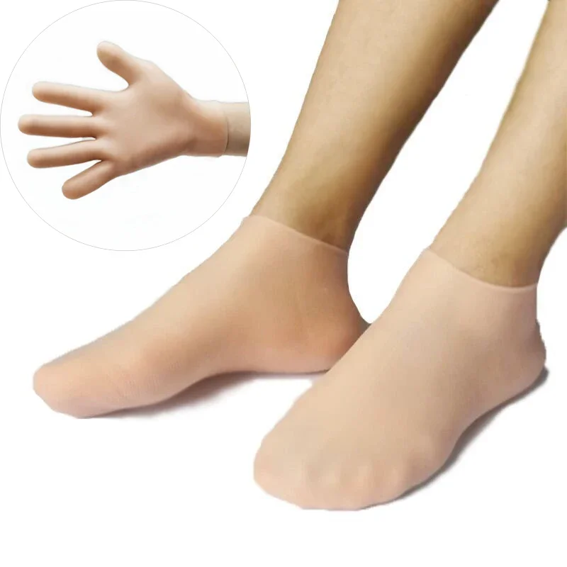 1 Pair Feet & Hand Care Socks Gloves Moisturizing Silicone Gel Socks Foot Skin Care Hand Protectors Anti Cracking Spa Home Use