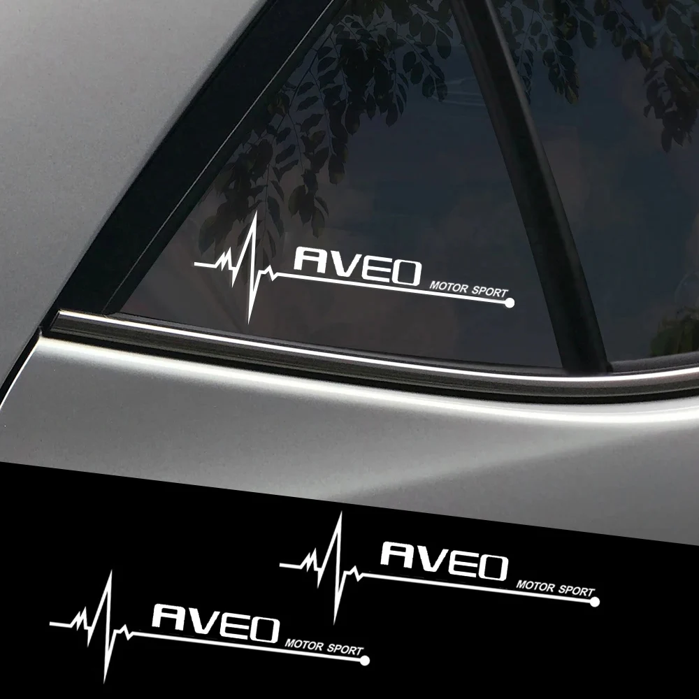 2PCS PVC Car Side Window Stickers Vinyl Waterproof Decals for Chevrolet Aveo Emblem Auto Body Sport Badge Tuning Accessories