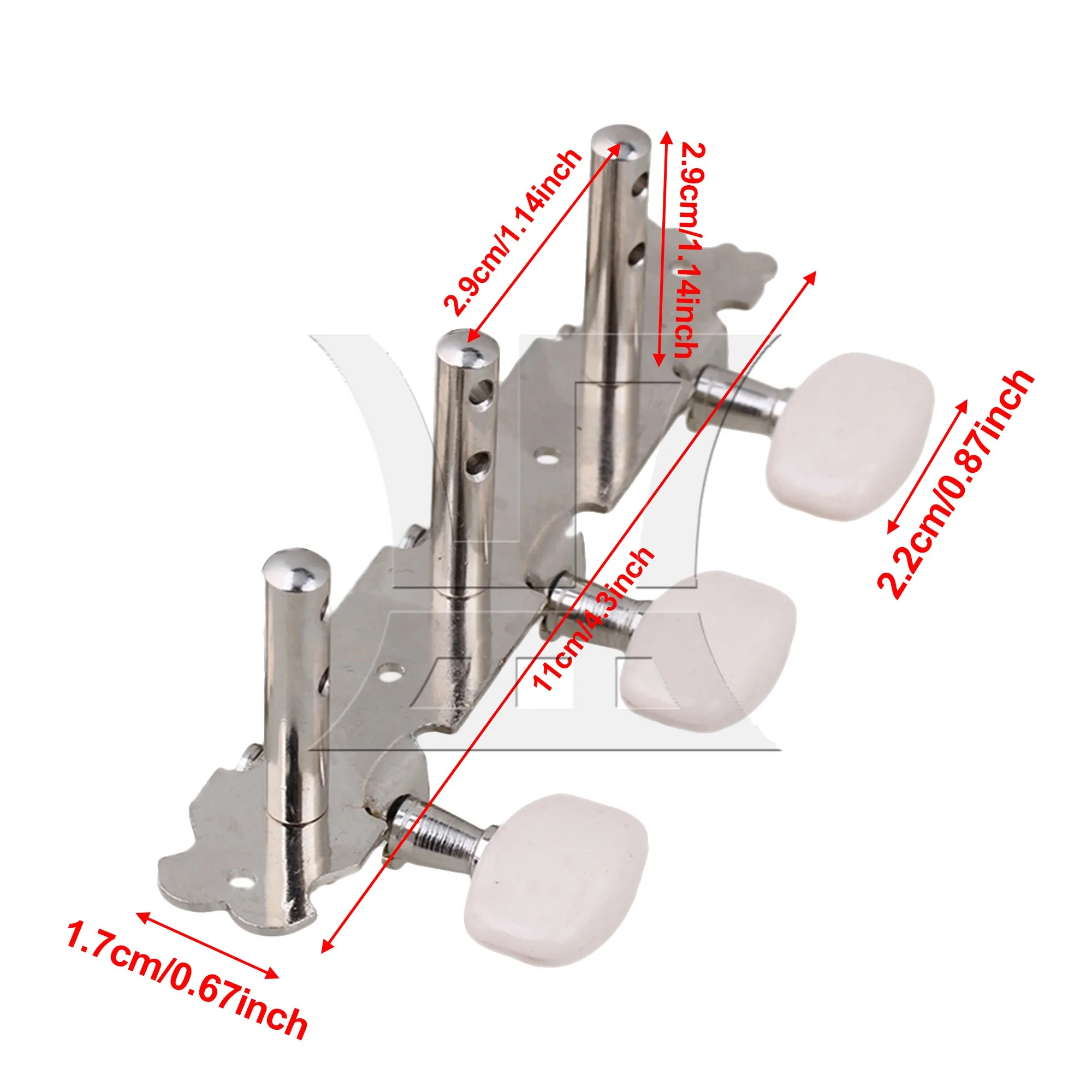 

YIBUY 2Pieces Classical Guitar Tuning Pegs Machine Head nickel