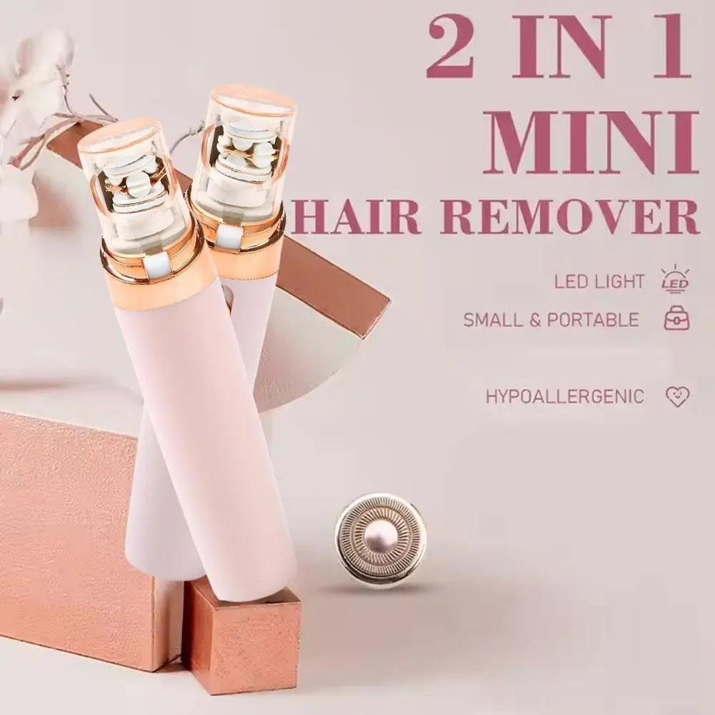 2-in-1 Mini Electric Hair Puller Mini Shaver Female Hair Hair Device Portable Machine Hair Leg Full Body Removal Removal D2z5