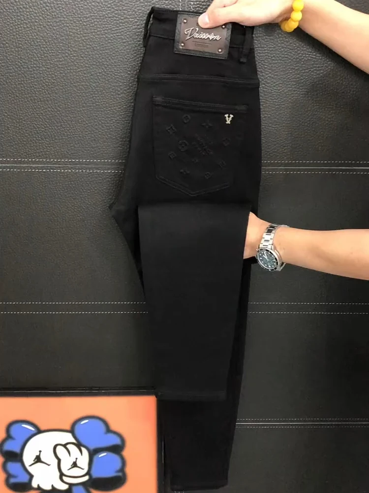 

Высококачественные мужские джинсы на весну и осень, новые, универсальные, модные, прямого кроя, повседневные, удобные, прямого силуэта