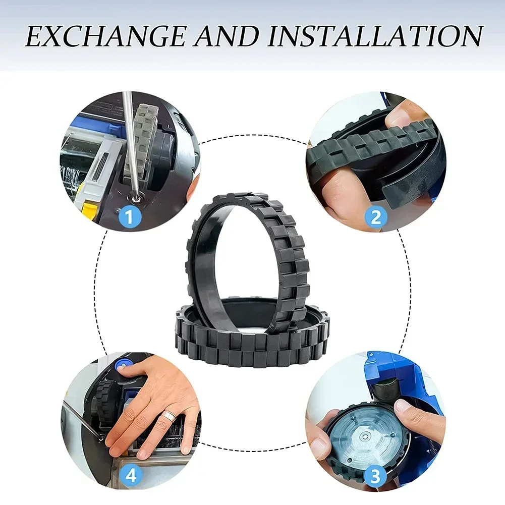 Cubierta de rueda de neumáticos antideslizantes para ruedas ROOMBA, piezas de repuesto de la serie, accesorios de repuesto para limpieza del hogar, 2 uds.