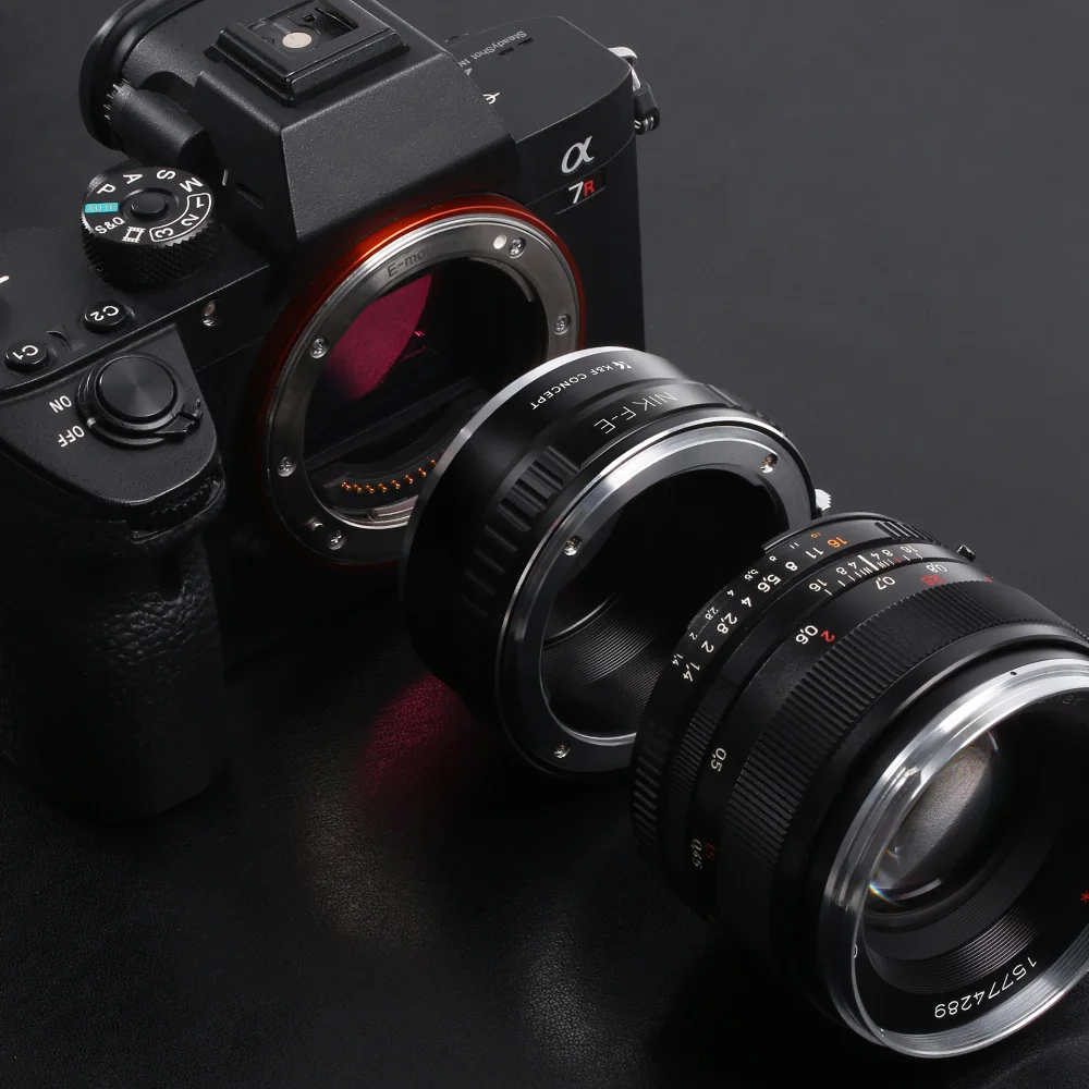 K&F CONCEPT NIK F-E Lens Adapter Ring For Nikon F Nikkor AI Mount Lenses to Sony NEX E-Mount NEX-3 NEX-5 a6000 a5000 Camera Body
