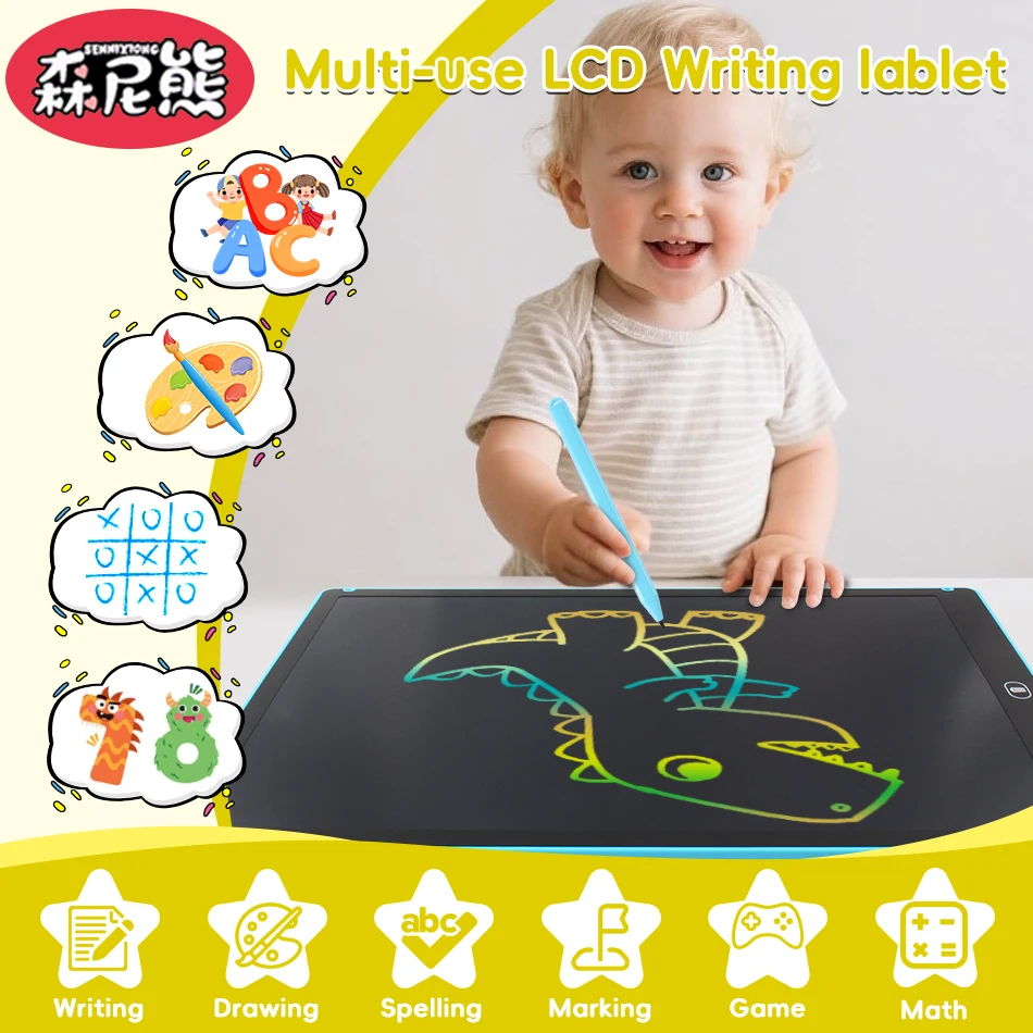 SENNIXIONG-tablero de dibujo LCD para bebé, herramientas de pintura para escritura artística, tableta, juguete educativo para niños, regalo de vacaciones, 8,5/10/12/16 pulgadas