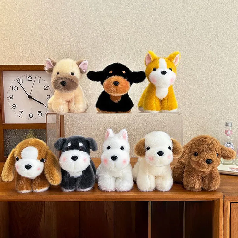 Cute Simulation Dog Plush Toy Soft Stuffed Puppy Doll Multiple Breeds for Kids Birthday Gift Home Decor Kawaii Girls Family