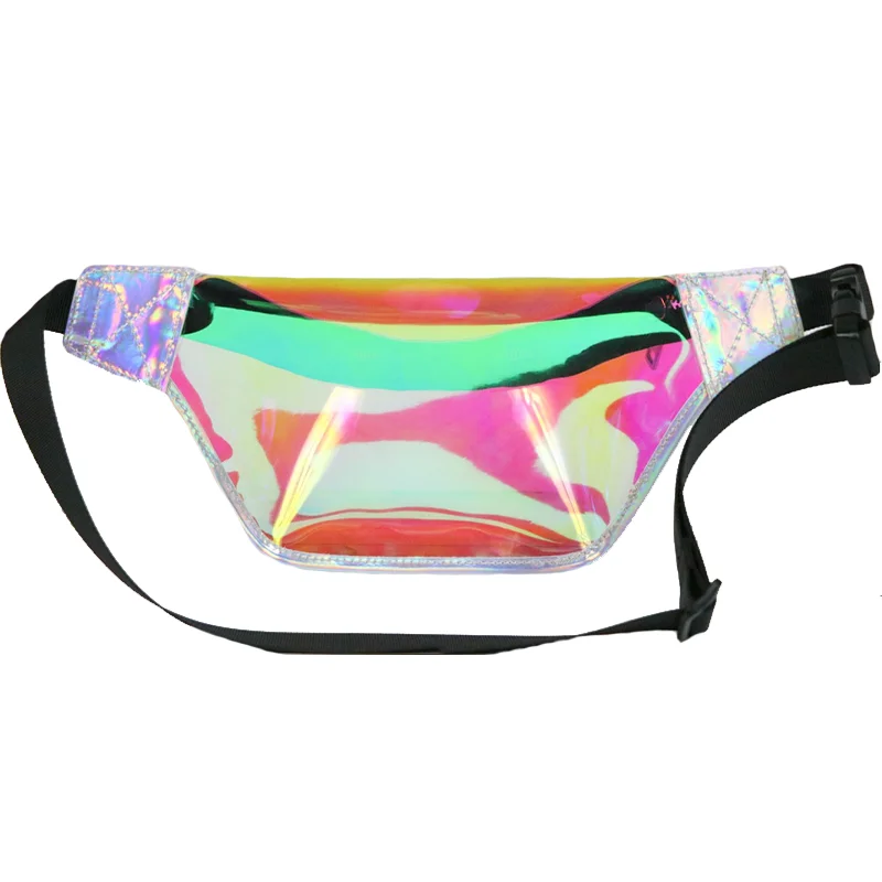 

Прозрачная поясная сумка Gorfia с голографическим визуальным регулируемым плечевым ремнем для модных концертов, путешествий и отдыха.