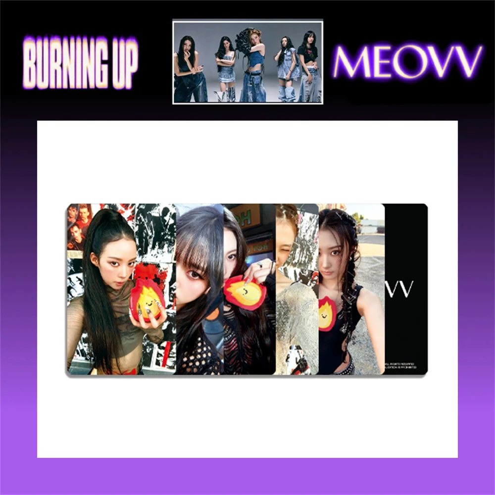 5 قطعة ألبوم KPOP MEOVV حرق بطاقات الصور على الوجهين بطاقات بريدية للأعضاء SOOIN NARIN GAWON ANNA ELLA PREMIUM Lomo بطاقات المشجعين هدية #4