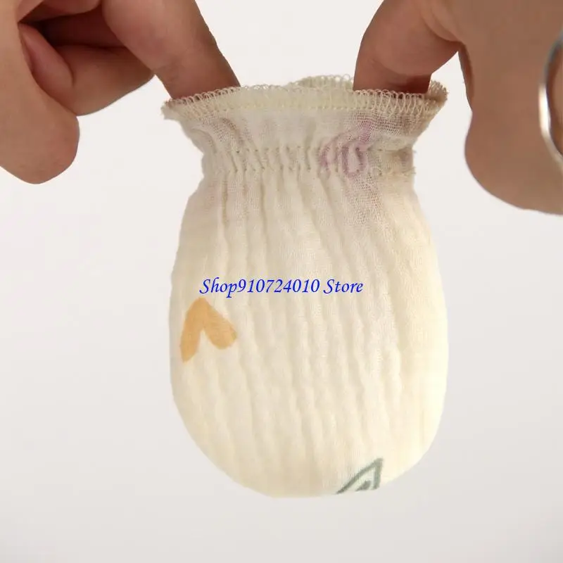 77HD Guanti morbidi per neonati Guanti per neonati lavabili antigraffio in tessuto cotone per protezione della pelle da 0 a 2