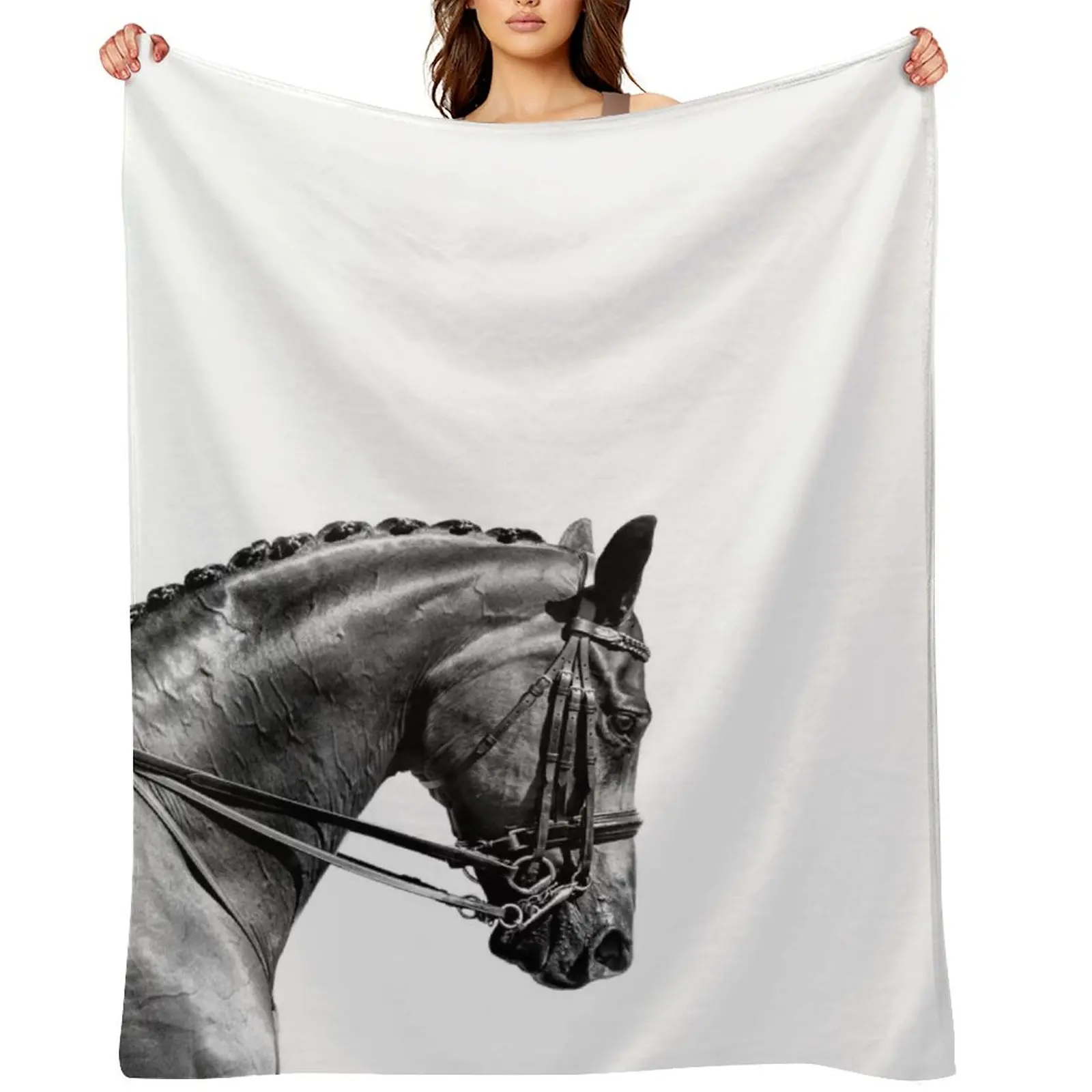 

On The Bit - Dressage Horse Series Throw Blanket cosplay anime Retros Soft Picnic Blankets