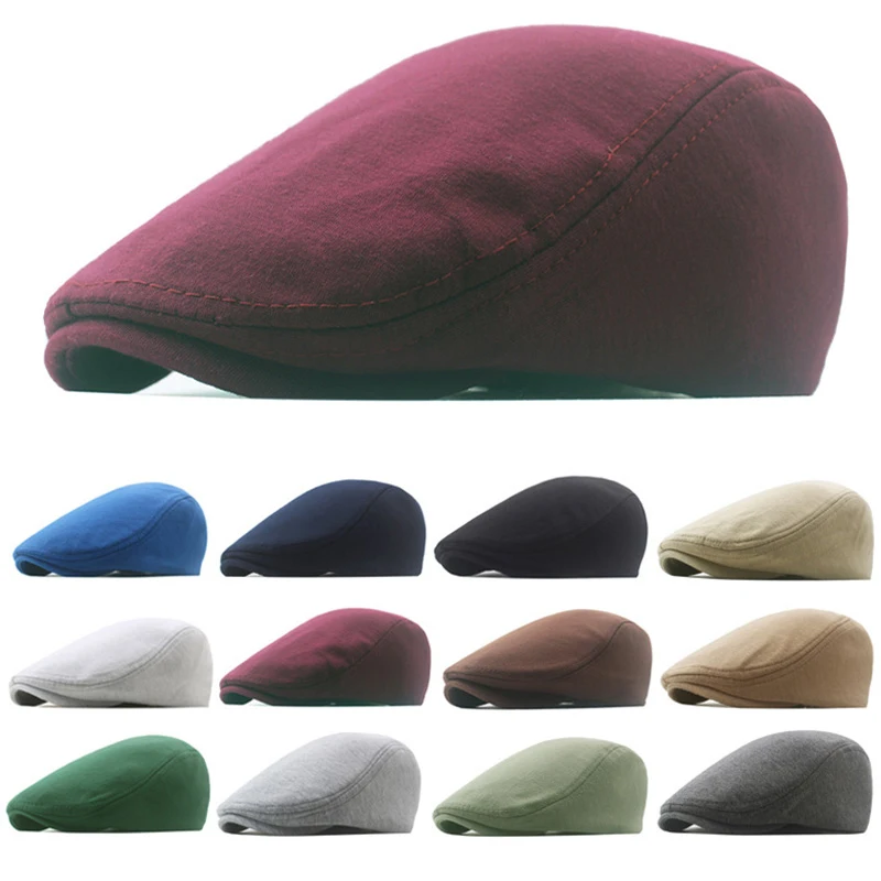 Casquettes gavroche en coton réglables pour hommes et femmes, béret décontracté, casquette de lierre plat, chapeau de chauffeur de taxi, chapeaux