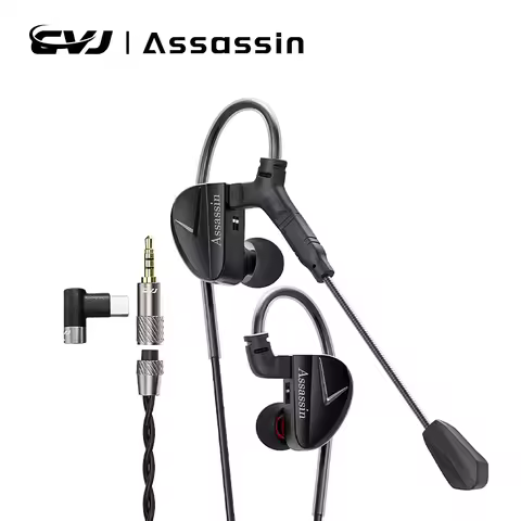 CVJ Assassin Auricolari 1BA + 1DD + 1 Interruttore di vibrazione Gaming regolabile e-sport in-ear tipo Hifi Cuffie konoka Mermaid2