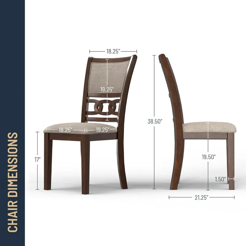 Conjunto de jantar redondo Gia de 5 peças com 1 mesa e 4 cadeiras, 42,25 polegadas, cereja