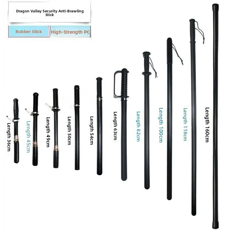 Security Equipment Steel Rod  Self-Defense Rubber Rod Rubber Roll Patrol Security Guard Protection Survival Tool - view 3