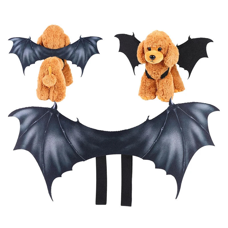 Halloween Cute Pet Clothes Black Bat Wings Harness Costume Cosplay Halloween Party Cat Dog Costumes Bat Wings Pet Supplies