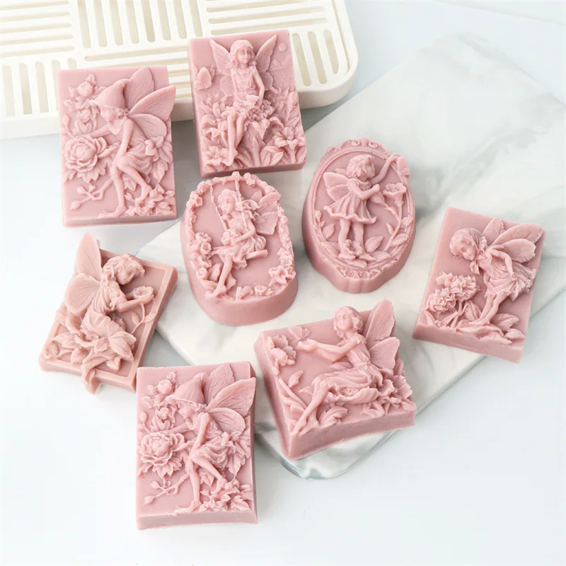 

Silicone Embossed Flower Fairy Girl Mold for DIY Soap, Fondant, Mousse Cake Baking and Craft Decoration Making