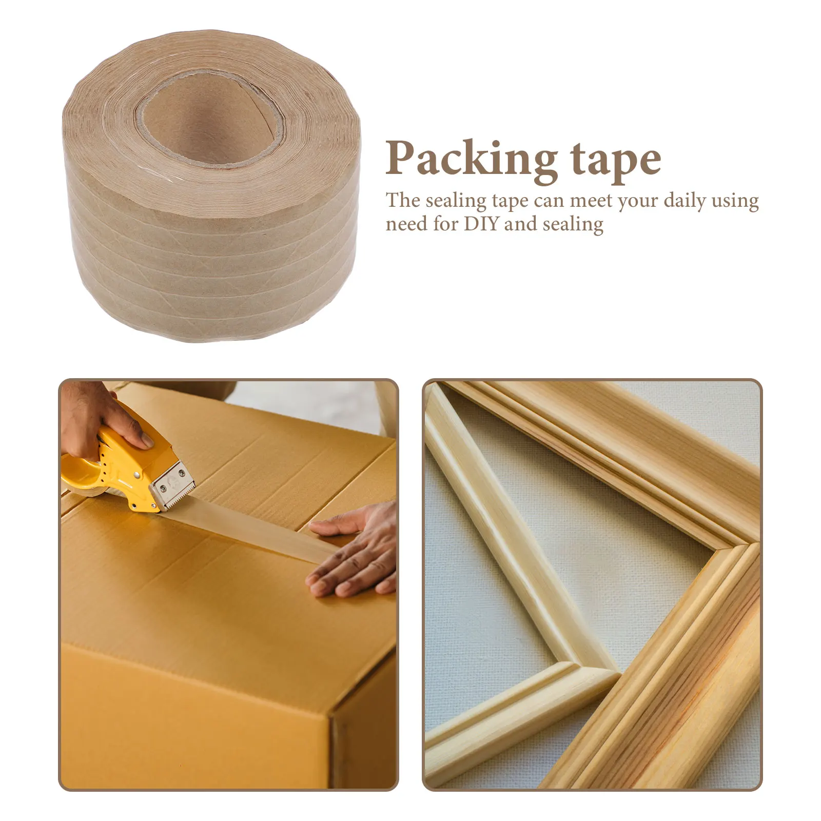 

Heavy Duty Kraft Paper Sealing Water Activated Strong Adhesion Packaging Box Tapes Multi-Function Brown Gummed Tape For Mailing