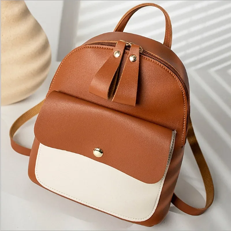 Backpack Female Ladies School Multi-function Small Mini Bagpack for Bag Women Shoulder Leather Backpack Teenage Kids