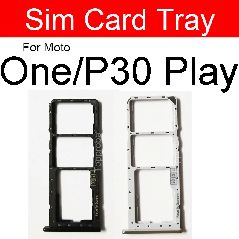 Sim Card Tray Holder For Motorola Moto P30 Play Note P40 P50 One Power Vision Action Macro Zoom Reader Card Slot Socket Adapters