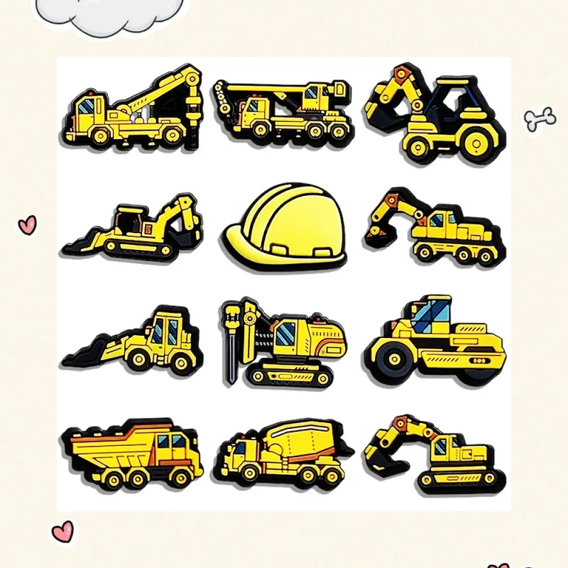 

Cute Cartoon Vehicle Transportation Car Tractor PVC Shoe Charms Buckle Clog Garden Shoes Button Decorations Kid Boy Gift