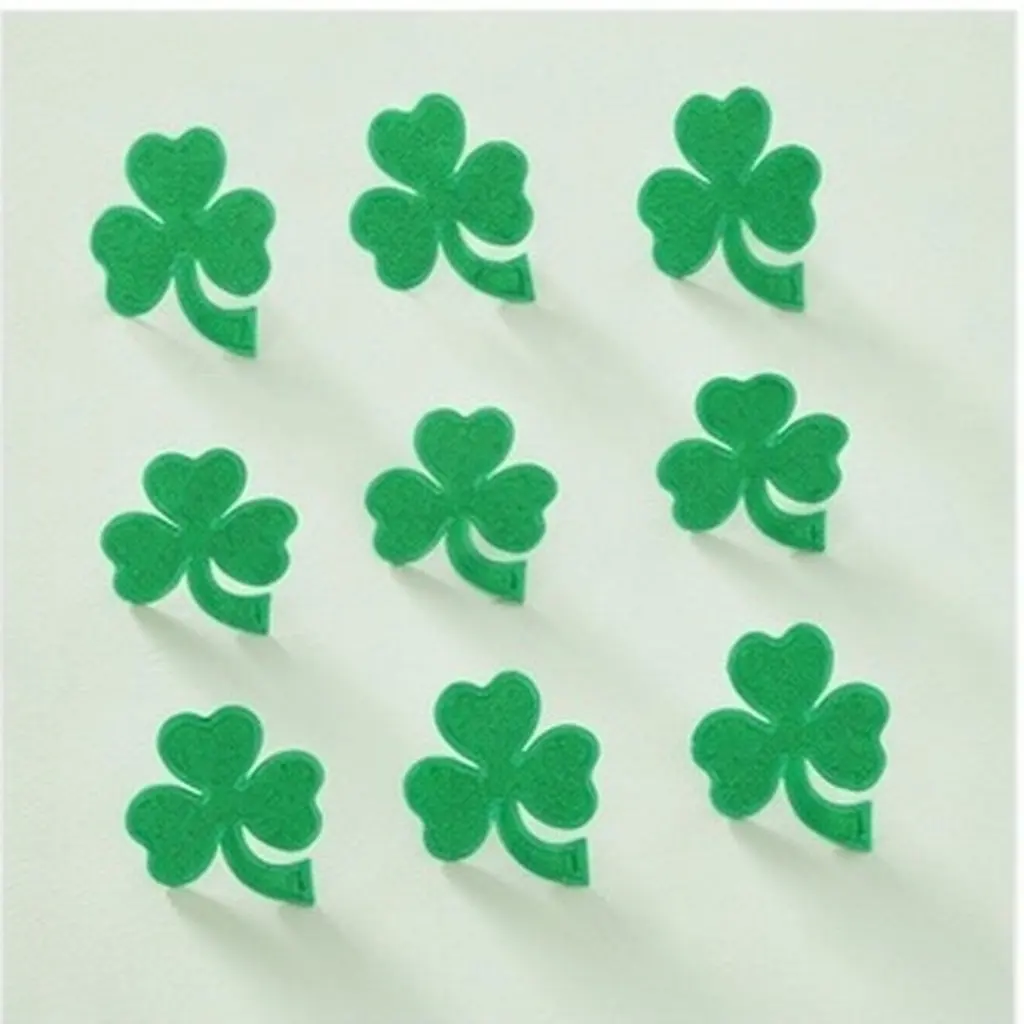9 Pcs Decoration Day Shamrock Accessories Small Patch Fabric Stickers Green Shamrocks Decorative Patches