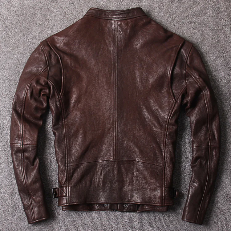 Leather Vintage Genuine Jacket Men Clothes Real Goatskin Leather Coat Spring Autumn Mens Leather Jackets 2023 D-180523