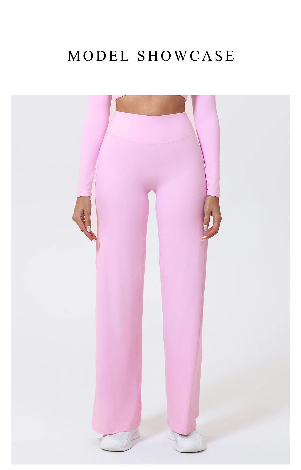 Hearuisavy Damen-Sporthose mit geradem Bein, Fitnessstudio-Bekleidung, nacktes Gefühl, Kompression, weites Bein, Yoga-Leggings, Pilates, Fitness-Strumpfhose – Detail 9