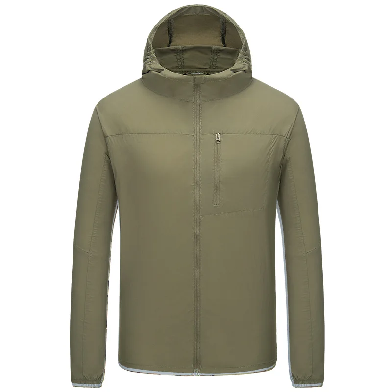 

KIICEILING Men Summer Skin Coats Outdoor Sun Protection Proof Casual Ultra-thin Jacket Tactical Hiking Climbing Sports Clothes