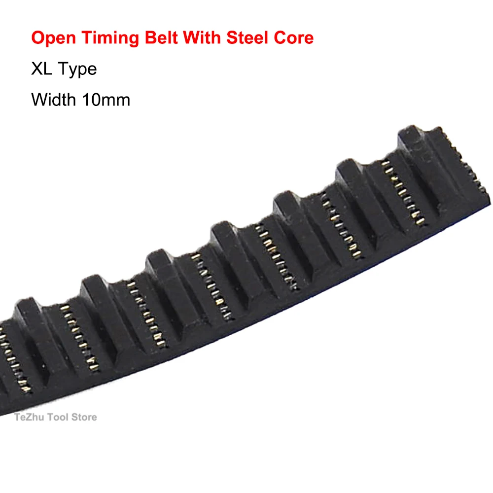 1/2/3/5/10Meter XL Type Black Open Timing Belt PU Polyurethane With Steel Core Width 10mm Synchronous Belt