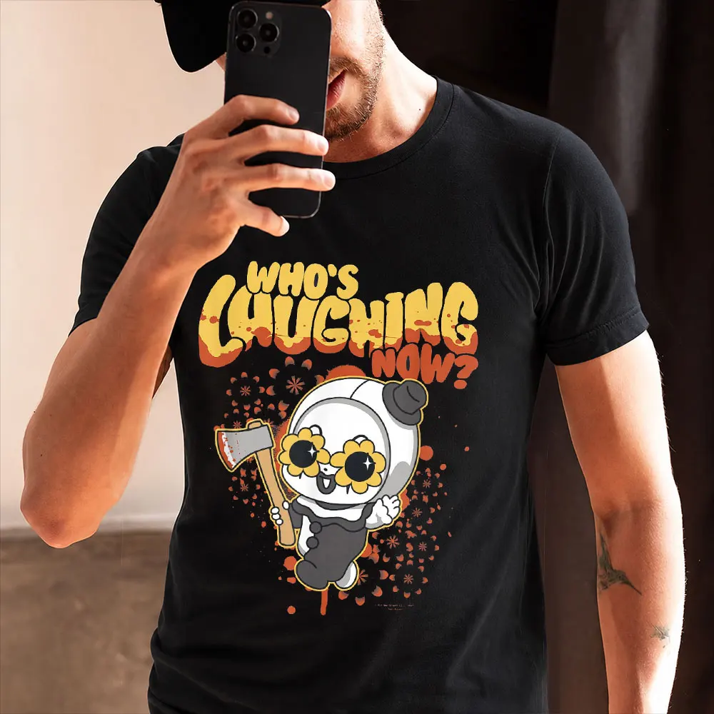 Who's Laughing Now Retro Horror Movie Terrifier Art The Clown Killer Scary Halloween Gift T Shirt Short Sleeve Graphic Tee