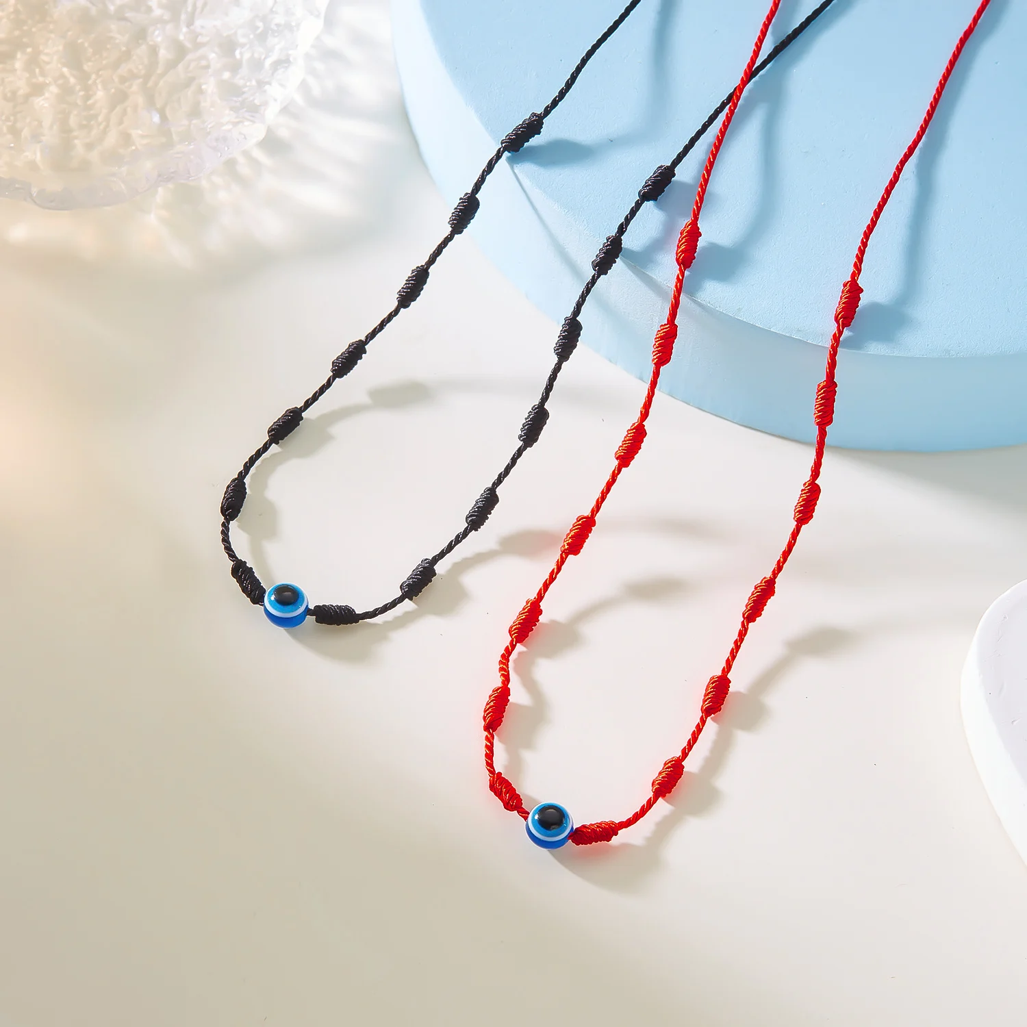 Minimalistische Lucky Red Rope Eye Anhänger Halsketten für Frauen Männer Mode Türkische Blaue Evil Eye Halsketten Party Schmuck Geschenke – Detail 2