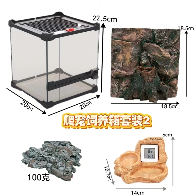 Reptile Rainforest Terrarium Glass Vivarium Tank With Landscape For Gecko Turtle Lizard Snake Spider Pet Home Decor Gift