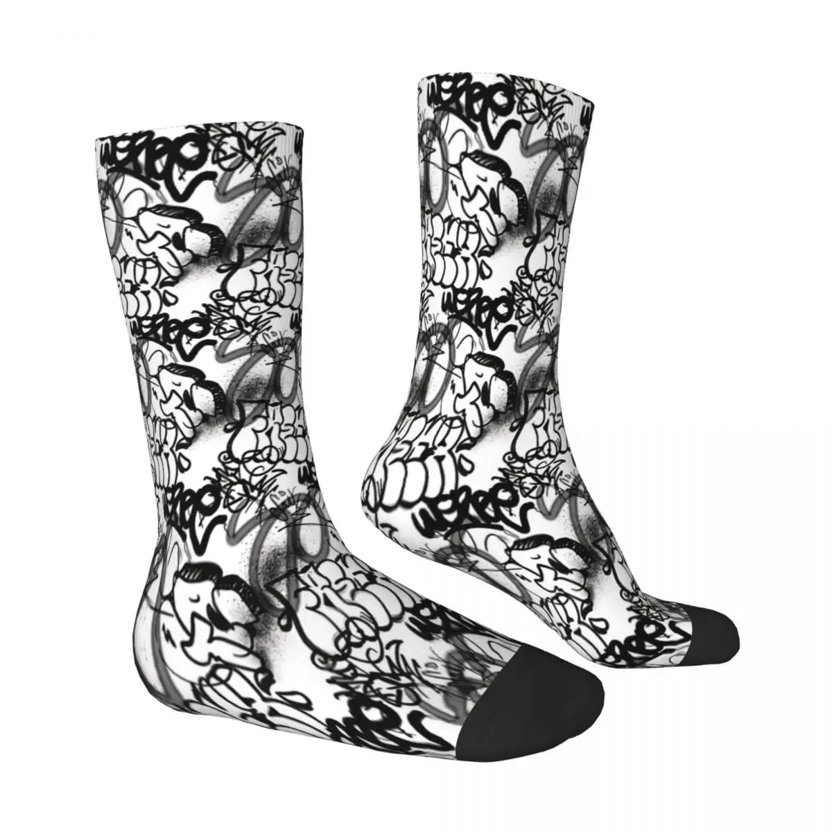 Graffiti Street Art Seamless Pattern Socks Male Mens Women Autumn Stockings Printed