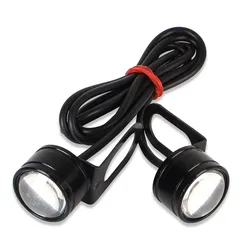 2 PCS 12V Motorcycle Fog Lamp DRL Daytime Running Light Super Bright Eagle Eye LED Reverse Backup Lights Rearview Mirror Decor