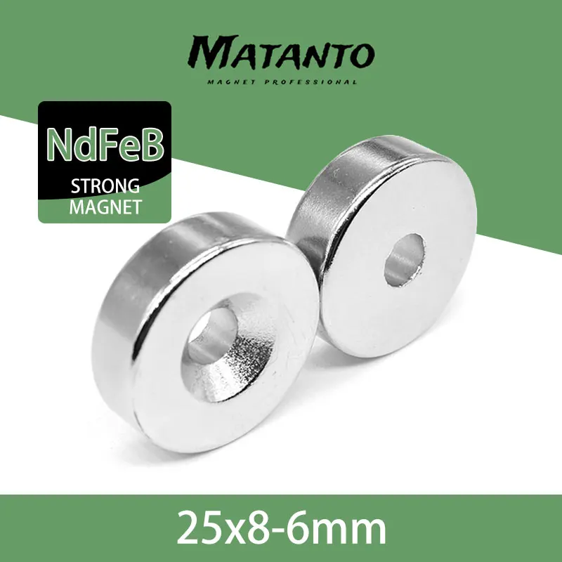 2/5/10/15PCS 25x8-6mm Disc Countersunk Neodymium Magnet N35 Round Strong Powerful Magnets 25X8-6 Permanent Magnet 25*8-6