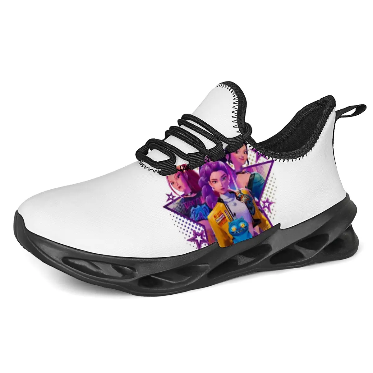 

New Large-sized Personalized Custom Printed Lightweight Flying Woven Casual Sports Shoes of The Witcher Team Cartoon Animation