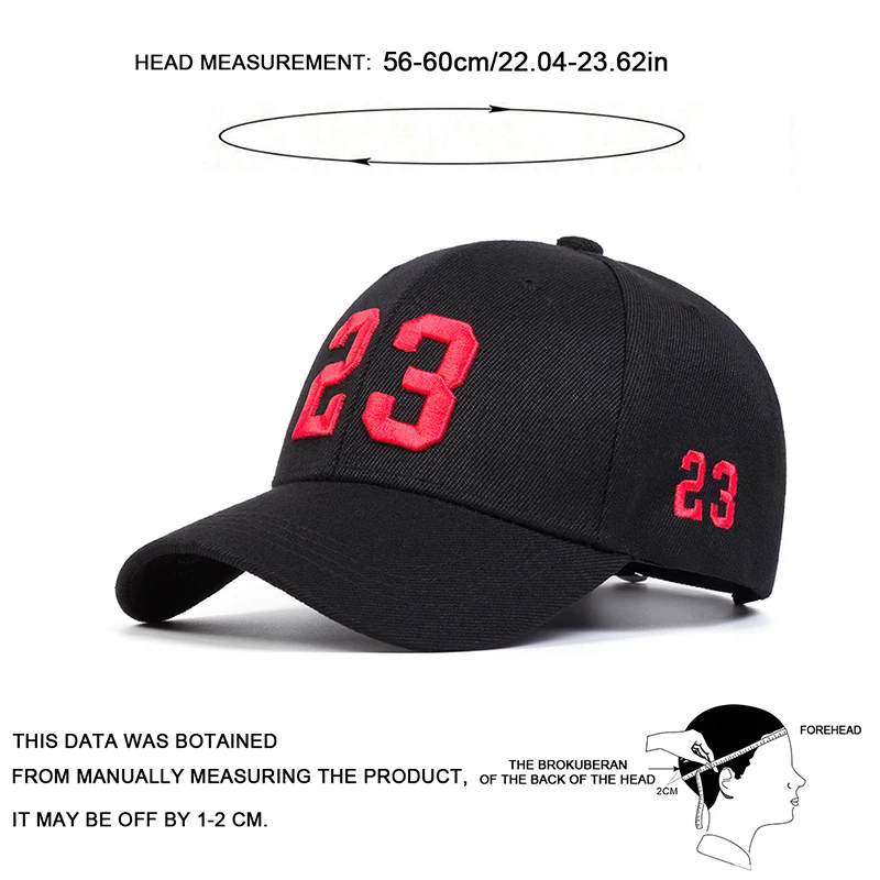 Unisex 23 Embroidery Baseball Caps Spring Autumn Outdoor Adjustable Casual Hats Hip Hop Cap Sunscreen Hat