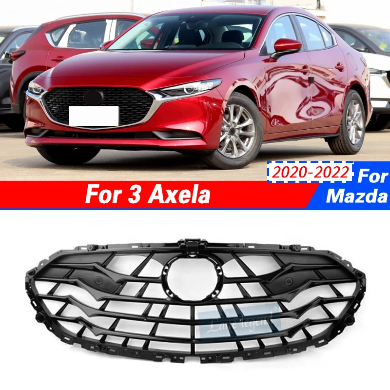 High-quality ABS front bumper mesh grille For Mazda 3 AXELA 2020 2021 2022 Car Front Trim Racing Grills Exterior Accessories