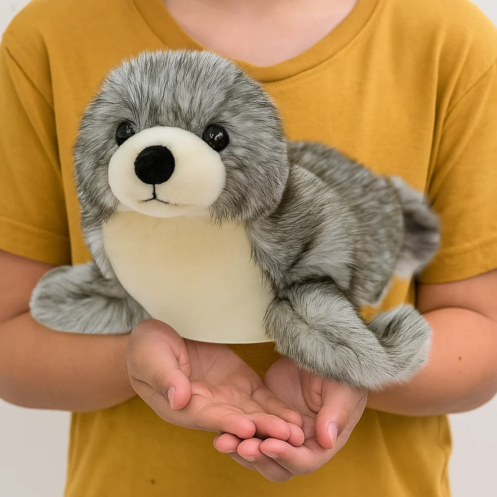 

Милая плюшевая игрушка Морской лев из ПП-хлопка, коллекция «Мир морских животных», мягкая и удобная плюшевая игрушка-тюлень для дней рождения и вечеринок