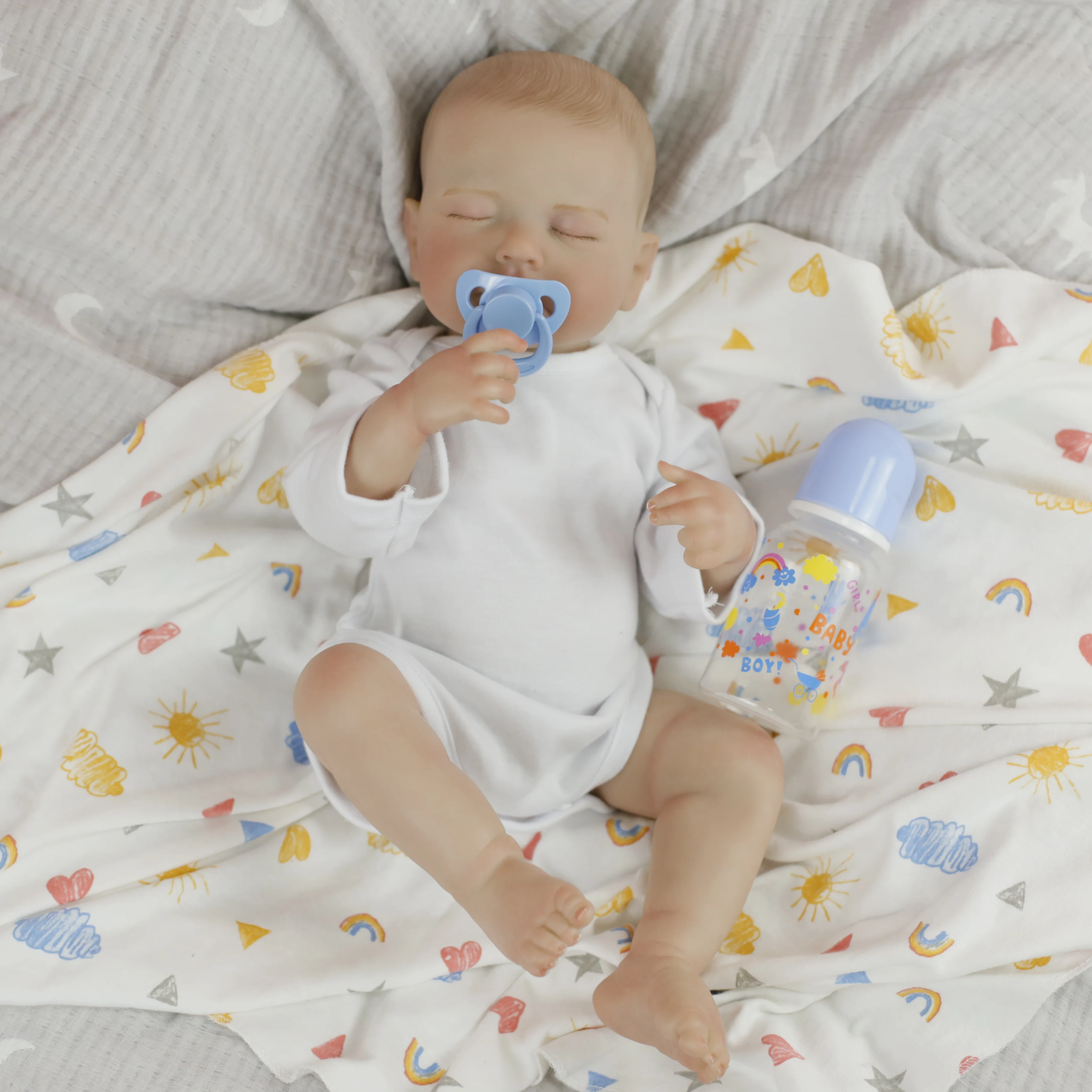 Lifereborn Realistic 45CM LouLou Reborn Boy and Girl Handmade De Silicona De Cuerpo Completo Reborn Baby Dolls For Kids Toy Gift